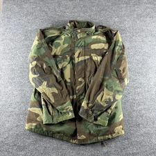Vintage US Army M65 Field Coat Mens Large Woodland Camo Cold Weather Liner 80s