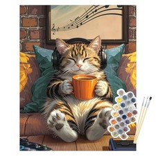 Paint by Numbers Kit for Adults Beginners, Cat Paint by Number on SZH2507