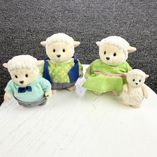 Lil Woodzeez Curlycuddles Sheep Family of 4 Animal Figures Mom Dad Kids Toys