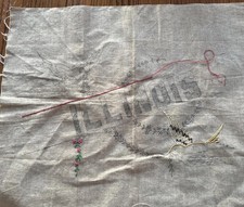 Vintage Linen Stamped Embroidery 2 Finish   Illinois  