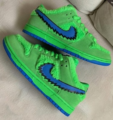 Retro Grateful Dead x Nike Dunk Low SB 'Green Bear' Men's Casual Sneaker US8-13