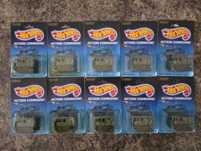 Lot Of 10 Hot Wheels 1989 Military Camo Green Assault Crawler Action Command