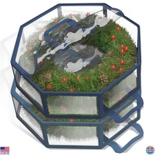 Hearth & Harbor 30" Clear Wreath Storage Bag - Premium Organizer with Zipper &