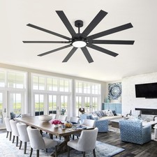 72 Inch Ceiling Fans with Lights, 10-Blade Industrial Ceiling Fan with Remote...