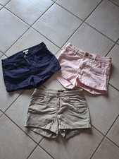 3 Damen Jeans Shorts dunkelblau, beige, rosa H&M Gr. 38  40