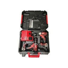 New M 18 Original Milwaukee Set Combi Drill + Impact Driver + Charger + Tool Box
