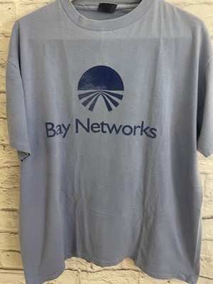 Vintage Bay Networks Nortel Tech Promo T Shirt 90s Single Stitch Blue Mens Large