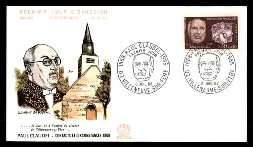 Mayfairstamps France FDC 1968 Paul Claudel First Day Cover aaw_51397