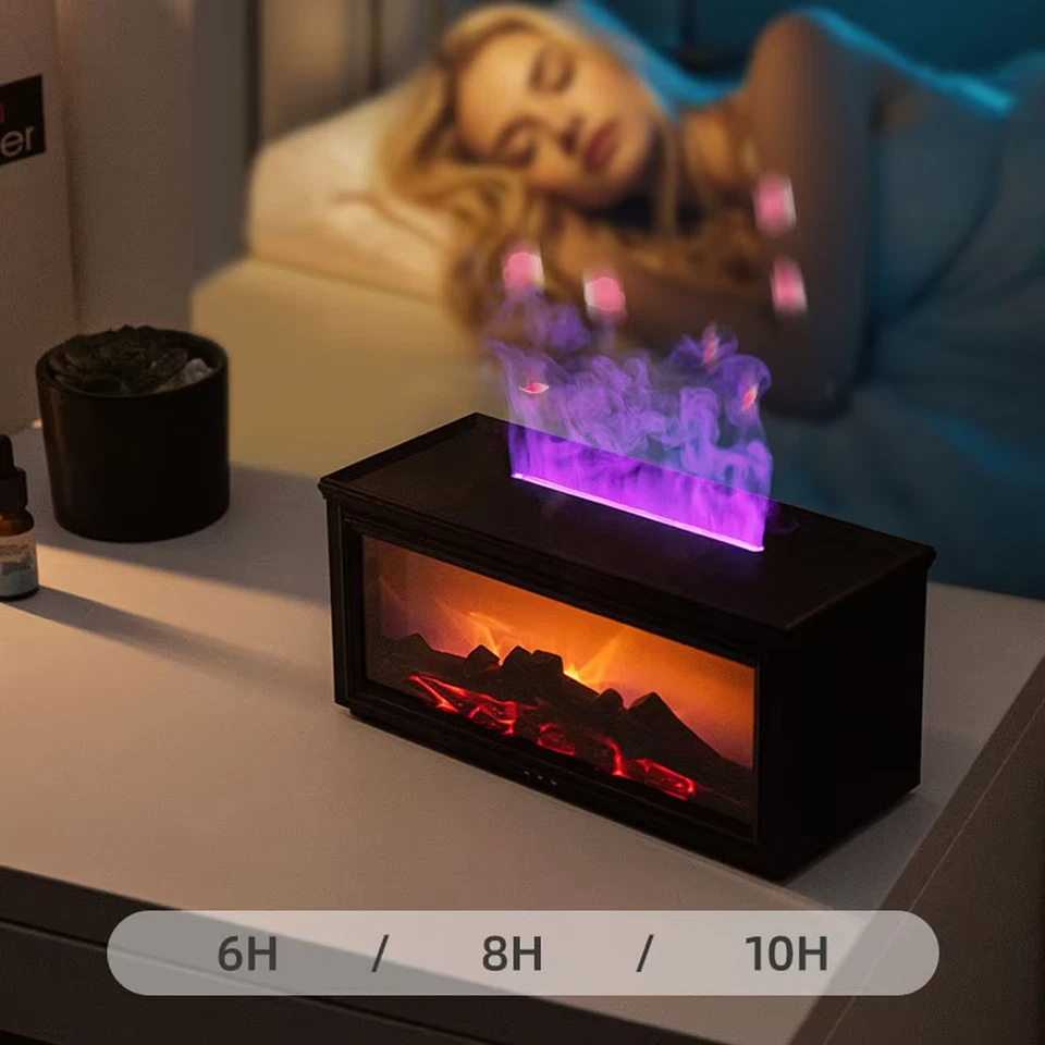 280 ml Flamme Aroma Diffusor LED Nebel Luftbefeuchter USB Fernbedienung Geschenk UK - Bild 2 von 4