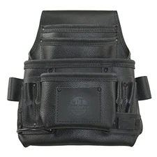 Graintex ST2830 10-Pocket Black Top-Grain Leather Tool Pouch
