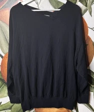 Cabi Top Womens Small Black Beals Asymmetrical Pullover Cozy Chic Minimalist