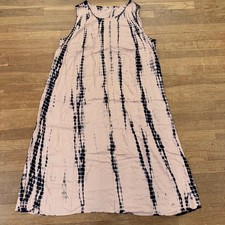 Pale pink black sleeveless a-line maxi shift dress size 4XL b71
