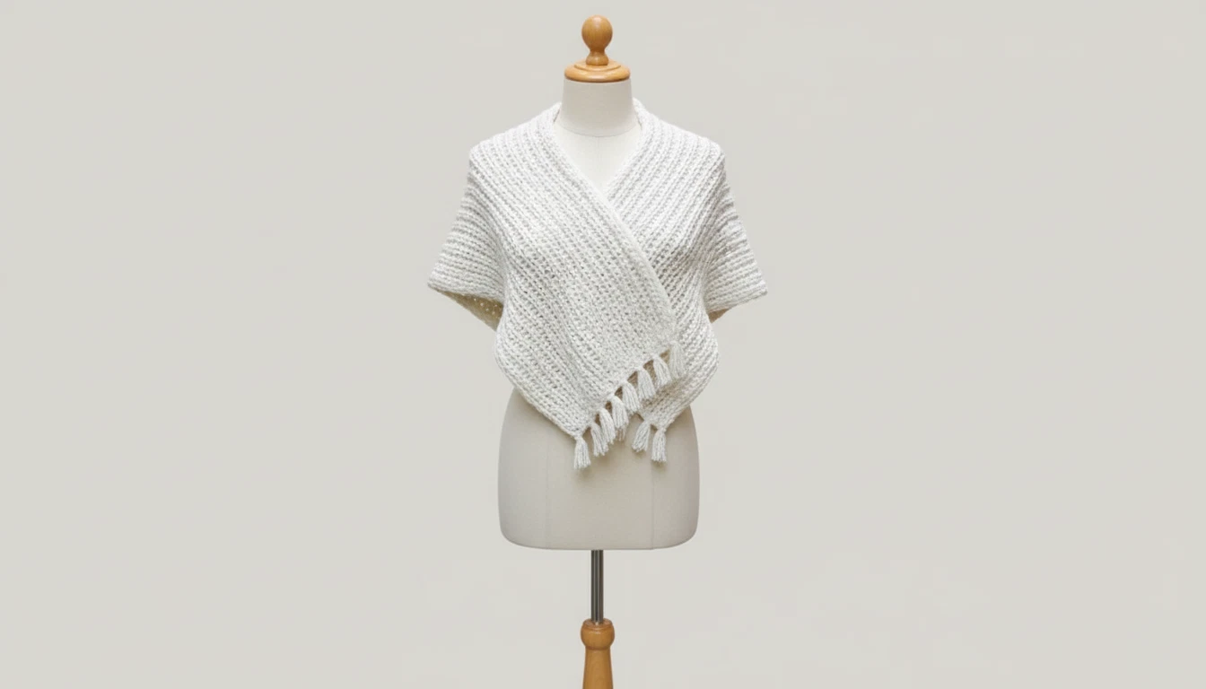 Women Natural Wool Hand Knitted Shawl Wrap Made in Jordan, 100% Pure Wool Scarf