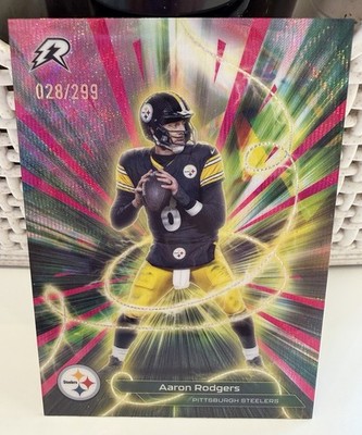 Topps Resurgence Football 2025 Aaron Rodgers Conductors Pink Burst Numbered Card