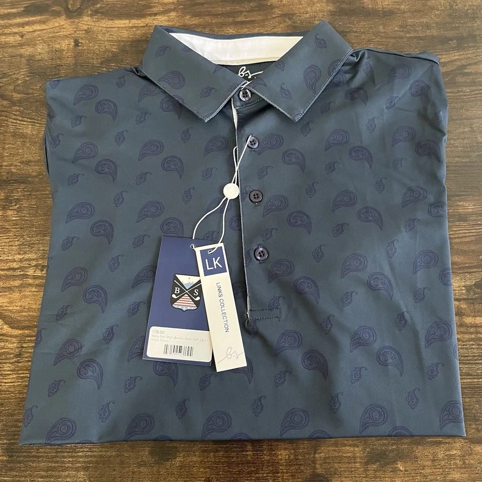 Polo de golf Boston Scott GEN 1, para hombre nuevo con etiquetas, azul oscuro cachemir S, ¡gran regalo de Navidad! Foto 4 de 4