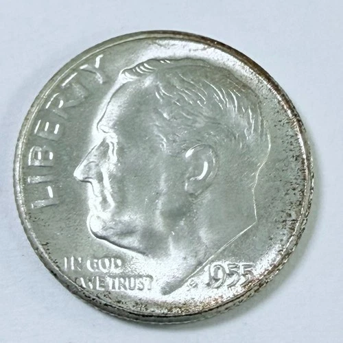 1955 S  Roosevelt Dime- 90% Silver- Free Shipping #7358