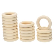 20 Pcs 50 Mm/2 Inch Wooden Ring for Crafting, Wood Ring without Paint
