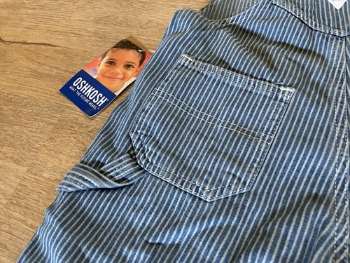 Vintage OshKosh Overalls Vestbak Bibs Pinstripe Railroad Hickory Stripe Sz 5 NWT - Picture 12 of 15