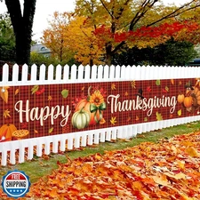 KatchOn, Happy Thanksgiving Banner Fence Sign - Xtralarge, 120x20 Inch | Than