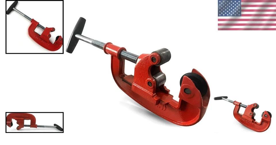Durable Pipe Cutter Tool with Steel Bearing for 1-3" Pipe Capacity - Lightweight - Image 2 of 4