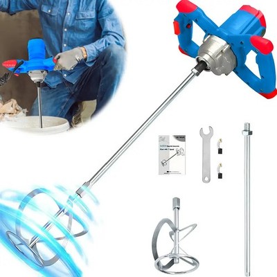 2100W Cement Mixer Drill,6 Speed,800RPM,Portable Paint Mortar Plaster Stirrer