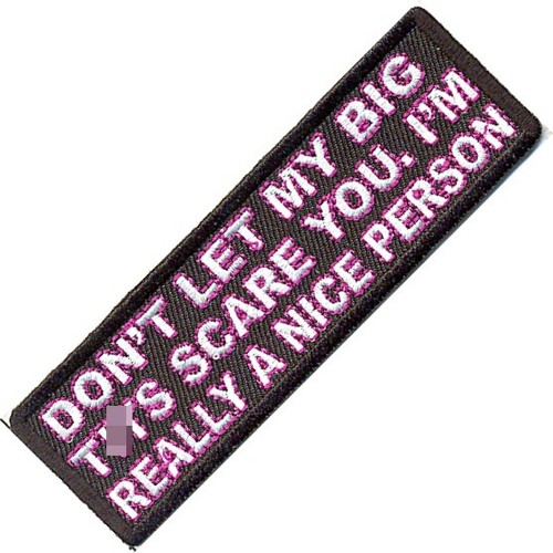 Don't Let My Big t s Scare You Nice Person Bügelbild/Aufnähen Stoff Patch (cp)