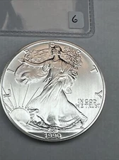 1990 American Silver Eagle BU 1 Oz US $1 Dollar U.S. Mint Brilliant Uncirculated