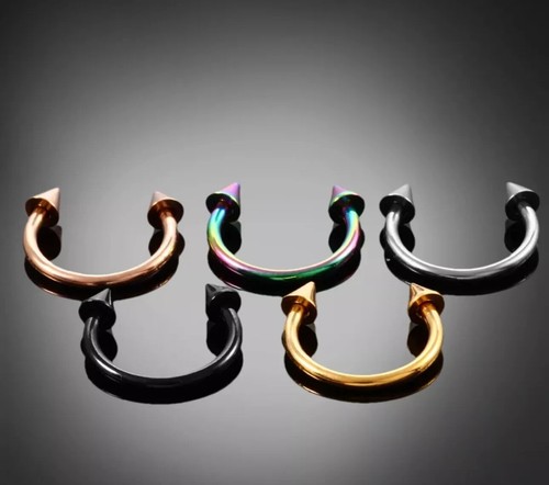 HORSESHOE PIERCING CIRCULAR BARBELL RING SEPTUM EAR TRAGUS SURGICAL STEEL LIP - Picture 3 of 6