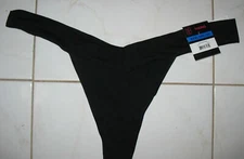 NO BOUNDARIES - NEW - 3XL / 10 - BLACK NYLON STRETCH THONG PANTY - 2" SIDES