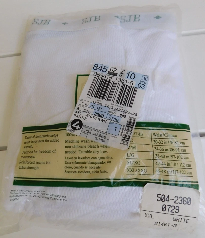 Ropa interior larga térmica vintage St Johns Bay peso medio XXL EE. UU. - NUEVA Foto 3 de 4