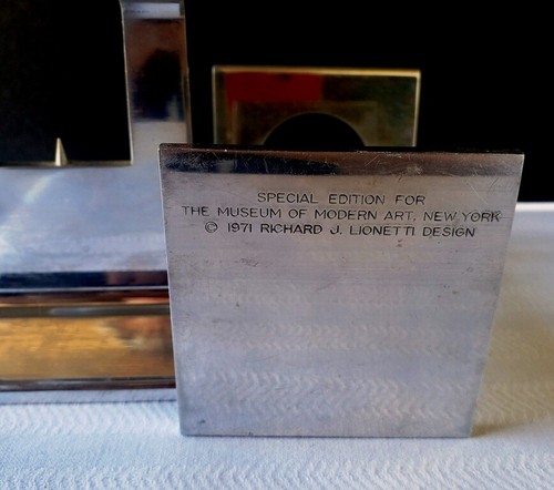 Pair of 1971 Richard Leonetti Op Art Metal Candlesticks Designed for MOMA Crespi - Picture 6 of 6