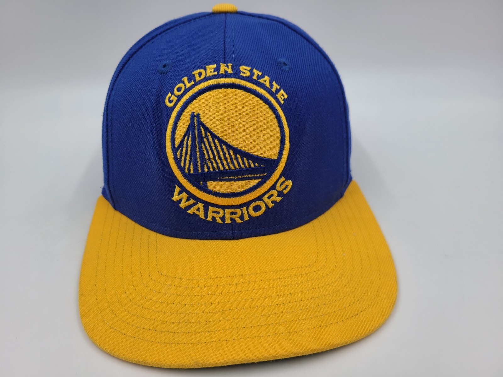 Golden State Warriors Mitchell & Ness Snapback Hat Cap Men Women NBA Blue Yellow