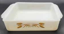 Fire King Anchor Hocking Golden Wheat #452 8" Square Casserole/Baking Dish