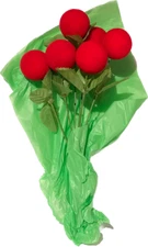 Funny HALF DOZEN RED NOSES FLOWER BOUQUET Foam Clown Gag Gift Joke Valentines 6