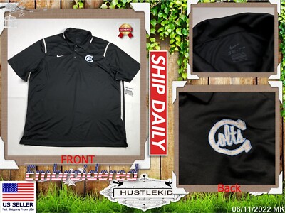 Genuine Nike NFL Indianapolis Colts Embroidered Men Polo Shirt XXL 2XL Black MK