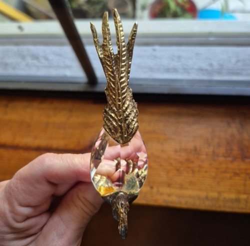 Vintage Metal Pheasant Prism Glass Body PORTUGAL Mini Game Bird Cast-iron - Picture 10 of 20