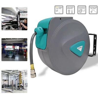 YUENFONG 10m Automatik 5/16'' Druckluftschlauch Grau Aufroller Schlauch Schlauchtrommel