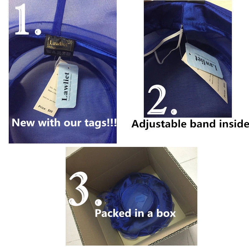 Mujer Organza Floral Kentucky Derby Ala Ancha Sol Sombrero Formal Fiesta Iglesia A341 Foto 4 de 4