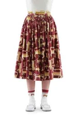 Naif Tiger Print Midi Skirt China Red Size 38