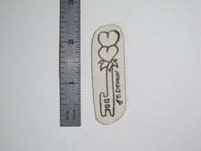 vtg 1960s 70s Tattoo Flash acetate Stencil Two Hearts Key signed LUK