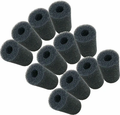 VIAAQUA 12 pcs Pre-Filter Sponge for Fluval Edge Aquarium, Fine, Single Port Foam 4x8cm