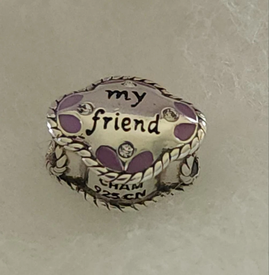 Chamilia ~MY DAUGHTER MY FRIEND~ Swarovski, Enamel & Sterling Bead 2025-1407 $40 - Image 3 of 4