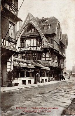 Etretat Vieilles Matson Black White Robaudy Cannes Vintage Antique Postcard