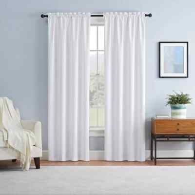 Eclipse Blackout Braxton Thermaback 1pc Window Curtain Panel 42 x84  White NEW
