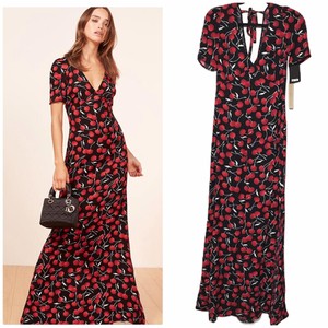 cherry print maxi dress
