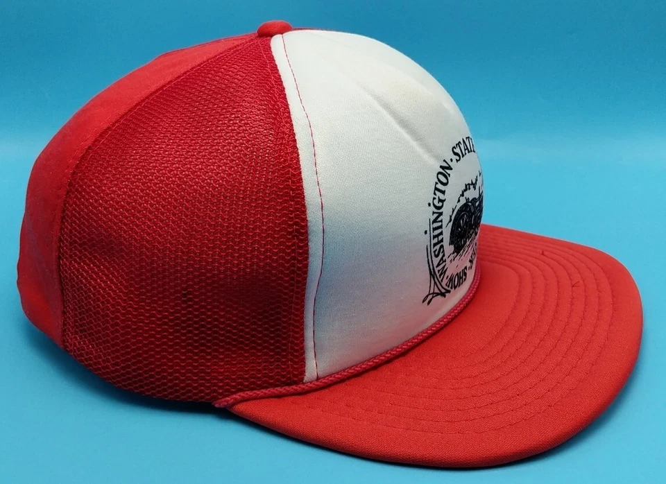 WASHINGTON STATE PIONEER POWER SHOW Sombrero Vintage Rojo/Blanco Gorra Ajustable Foto 2 de 4