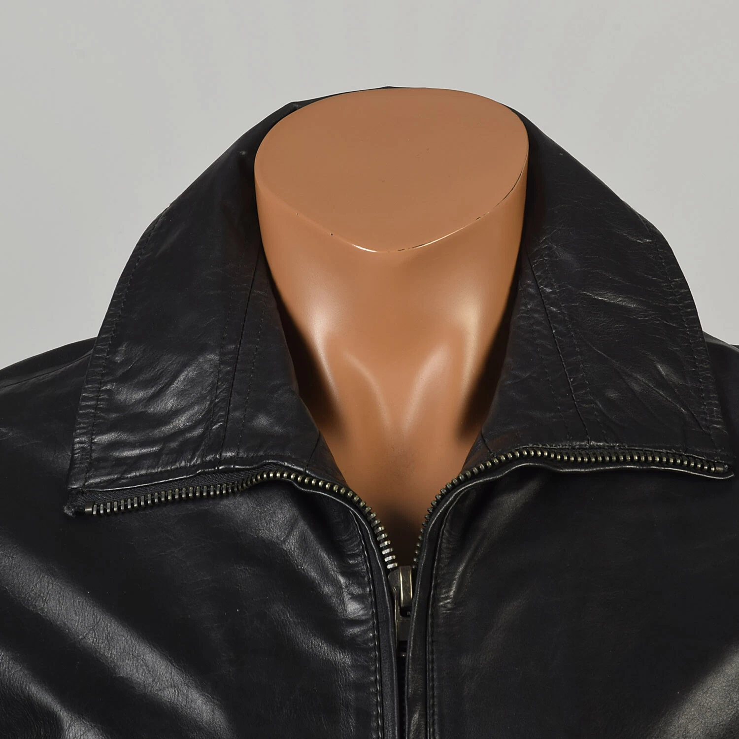 kenneth-cole 2000s leather ribbed knit casual jacket