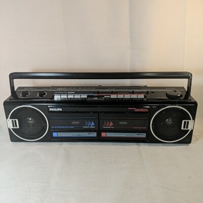 Philips D8367 Vintage Tandem Dual Deck Tape Recorder AM FM Radio