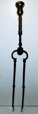 ANTIQUE  FIREPLACE TONGS 18TH CENTURY