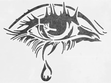 6"x7.5" Clear Plastic Stencil - Eye Tear MC569